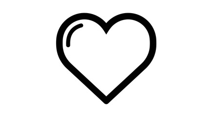 Simple Black Heart Outline Icon