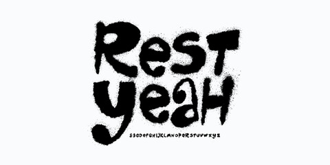 Rest Yeah Urban sans-serif brush. Perfect for modern headlines, lifestyle branding, magazine covers, posters, tech or wellness designs seeking impactful clarity.