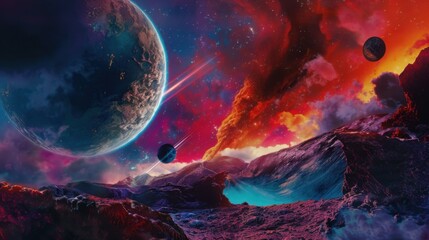 Night Sky & Universe Backdrops: Blue Light, Galaxies, Globes + Science & Imagination Themes
