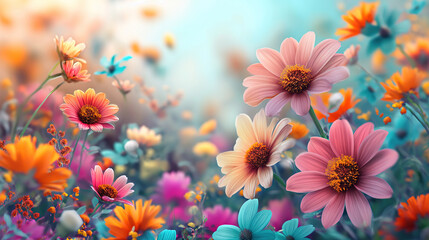 Beautiful array of colorful flowers creating a lively background