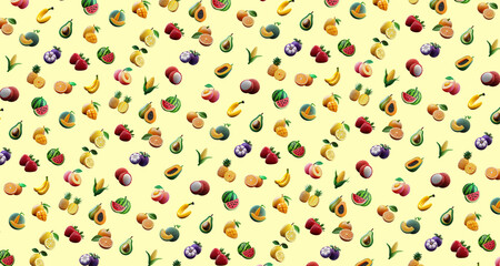 3d Fruit pattern background