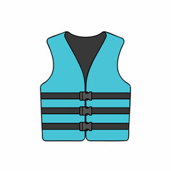 Simple Illustration of a Light Teal Life Vest