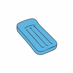 Light Blue Inflatable Air Mattress with Three Chambers
