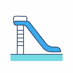 Playful Blue Water Slide with Ladder and Base, Summer Fun.