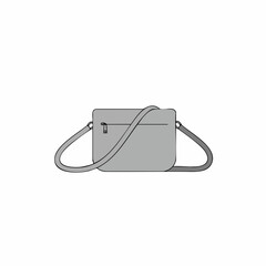 Obraz premium Minimalist gray shoulder bag with a zipper and adjustable strap illustration