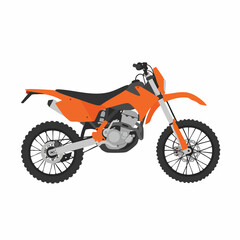 Fototapeta premium Vibrant Orange Dirt Bike: A Detailed Vector Illustration.