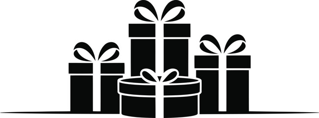 A festive arrangement of presents stacked up high each adorned with beautiful bows conveying anticipation for a joyous gift giving occasion