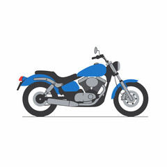 Fototapeta premium Stylized Blue Motorcycle with Chrome Accents and Black Details Illustration