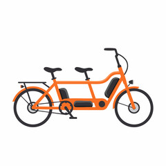 Vibrant Orange Tandem Bicycle with Two Seats
