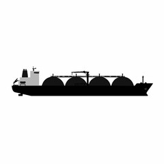 LNG Carrier Vessel Profile Silhouette Illustration