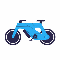 Futuristic Electric Bicycle Design: Sleek Blue Frame and Bold Wheels