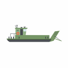 Flat Illustration of a Military Landing Craft