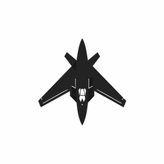 Stylized Silhouette of a Stealth Fighter Jet with Geometric Wing Design