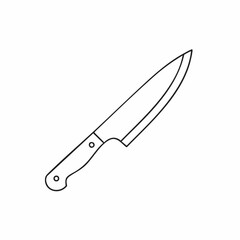 Fototapeta premium Simple Line Drawing of a Chef's Knife