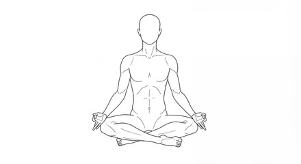 Blank figure in meditation pose