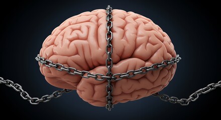 Brain encased in chains
