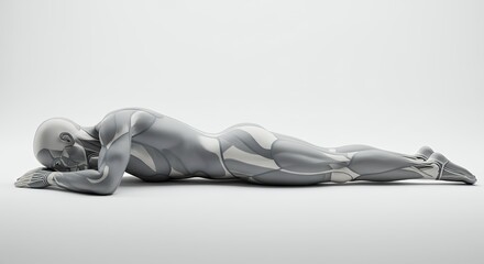 Gray anatomical figure reclining