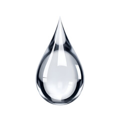 Single Water Drop Shines on Transparent Background, Illustrating Purity and Cleanliness, Liquid