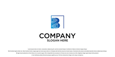 Creative technology logo with combination letter from A to Z premium vector