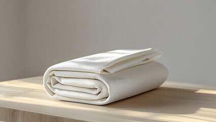 Soft towels stacked in a luxury hotel bathroom with elegant interior design