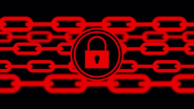 Encrypted Files Ransomware Lock &mdash; Glitch Effect, Seamless Loop, Alpha Channel &mdash; For IT Incident Response & Training