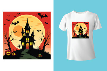 Happy Halloween - Halloween T-Shirt design template. Happy Halloween t-shirt design template easy to print all-purpose for men, women, and children
