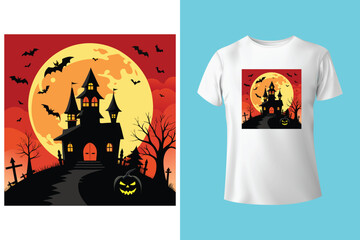 Happy Halloween - Halloween T-Shirt design template. Happy Halloween t-shirt design template easy to print all-purpose for men, women, and children