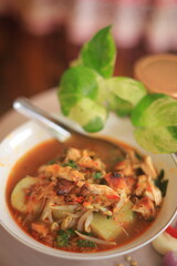 Bowl of Authentic Soto Ayam with Shredded Chicken and Aromatic Spices