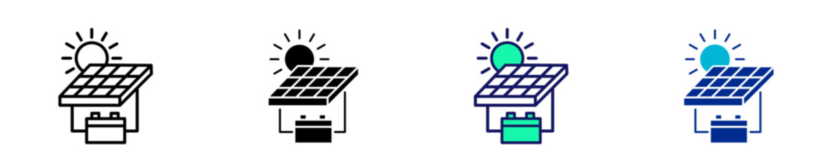 Solar Energy  Icon Set Multiple Style Collection