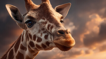 Naklejka premium head of cute giraffe