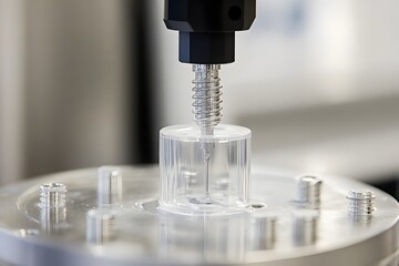 A macro view of precision bolts being tightened by robotic tools on an aerospace component
