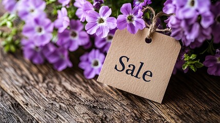 Spring flowers sale tag
