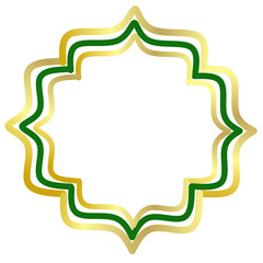 Elegant Green and Gold Ornate Frame Border