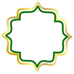 Elegant Green and Gold Decorative Frame, Ornate Border Design
