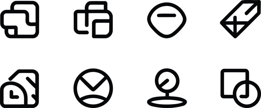 Set of Business and Programming Icons Depicting Various Concepts Including Finance, Coding, Security, Communication, and Time Management for Visual Solutions