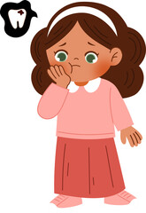 cute kid with toothache