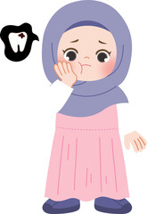 cute kid with toothache