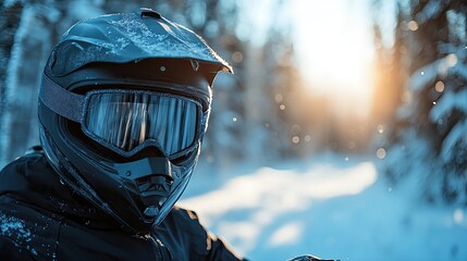 Winter snowmobile helmet