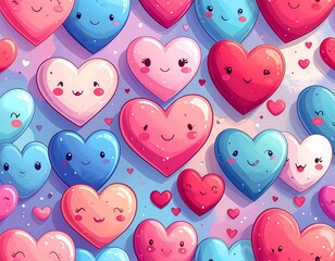 Cute cartoon hearts pattern