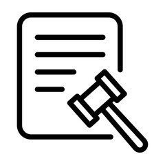 Legal Document and Ruling Line Icon of Labor Laws Icon Set
