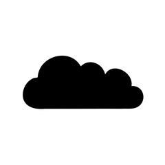 A simple, clean cloud silhouette on a crisp white background for design