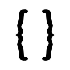 Naklejka premium A pair of curly braces in black on a white background digital art