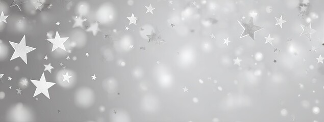 Abstract gray background with scattered stars