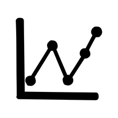 Stylized line graph chart showing fluctuating growth and increasing trends over time