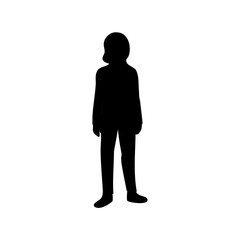 Full length silhouette of a young person wearing a suit and trousers