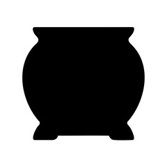 Simple black cauldron silhouette, perfect for Halloween and magical themes and decorations