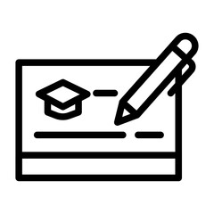 Tuition Payment Form Line Icon of Scholarships and Grant Icon Set