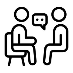 Face-to-Face Interview Line Icon of Interviews Icon Set