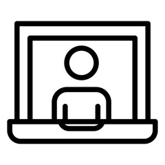 Virtual Interview Line Icon of Interviews Icon Set