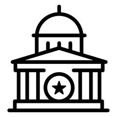 Parliament Building Line Icon of Government Buildings Icon Set